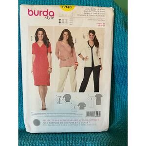 Burda 6948 sewing pattern womens bodycon dress top jacket
